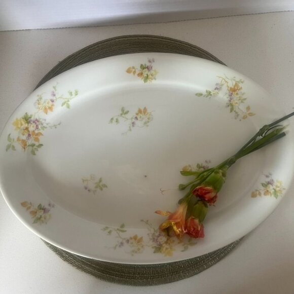 Vtg CF Haviland 15" Serving Platter Limoges Floral Cottage Core France HTF READ - Picture 1 of 7